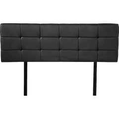 PU Leather Double Bed Deluxe Headboard Bedhead - Black