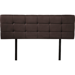 PU Leather Double Bed Deluxe Headboard Bedhead - Brown