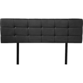 PU Leather Queen Bed Deluxe Headboard Bedhead - Black
