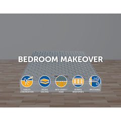 Palermo Queen Luxury Latex Pillow Top Topper Spring Mattress.