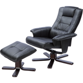 PU Leather Massage Chair Recliner Ottoman Lounge Remote