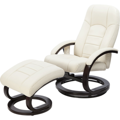 PU Leather Deluxe Massage Chair Recliner Ottoman Lounge Remote