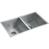 820x457mm Handmade Stainless Steel Undermount / Topmount Kitchen Laundry Sink with Waste