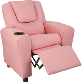 PU Leather Kids Recliner with Drink Holder