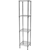 Modular Chrome Wire Storage Shelf 350 x 350 x 1800 Steel Shelving