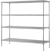 Modular Chrome Wire Storage Shelf 1500 x 350 x 1800 Steel Shelving