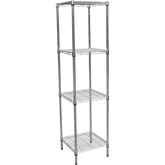 Modular Chrome Wire Storage Shelf 450 x 450 x 1800 Steel Shelving