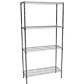 Modular Chrome Wire Storage Shelf 900 x 350 x 1800 Steel Shelving