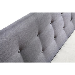 Double Linen Fabric Deluxe Bed Frame Grey