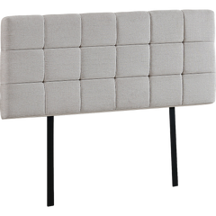 Linen Fabric Double Bed Deluxe Headboard Bedhead - Beige