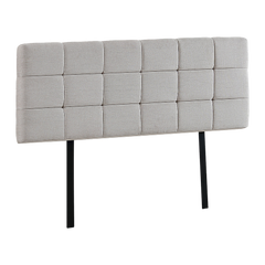 Linen Fabric Queen Bed Deluxe Headboard Bedhead - Beige