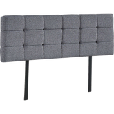 Linen Fabric Queen Bed Deluxe Headboard Bedhead - Grey
