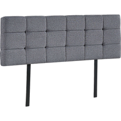 Linen Fabric Queen Bed Deluxe Headboard Bedhead - Grey