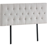Linen Fabric Double Bed Deluxe Headboard Bedhead - Beige