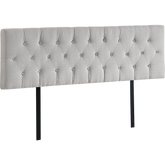 Linen Fabric King Bed Deluxe Headboard Bedhead - Beige