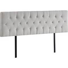 Linen Fabric King Bed Deluxe Headboard Bedhead - Beige