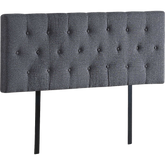 Linen Fabric Double Bed Deluxe Headboard Bedhead - Grey