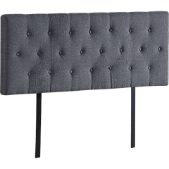 Linen Fabric Double Bed Deluxe Headboard Bedhead - Grey