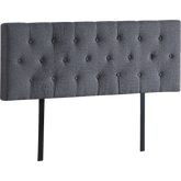 Linen Fabric Queen Bed Deluxe Headboard Bedhead - Grey