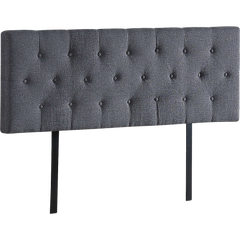 Linen Fabric Queen Bed Deluxe Headboard Bedhead - Grey