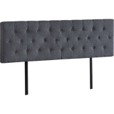 Linen Fabric King Bed Deluxe Headboard Bedhead - Grey