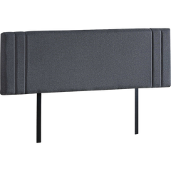 Linen Fabric King Bed Deluxe Headboard Bedhead - Grey