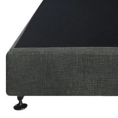 Palermo Queen Ensemble Bed Base Platinum Graphite Linen Fabric