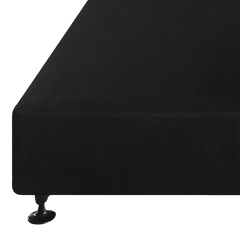 Palermo Queen Ensemble Bed Base Midnight Black Linen Fabric