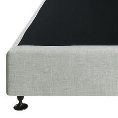Palermo King Single Ensemble Bed Base Platinum Light Grey Linen Fabric