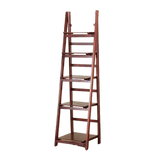 5 Tier Wooden Ladder Shelf Stand Storage Book Shelves Shelving Display Rack
