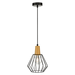 Wood Pendant Light Bar Black Lamp Kitchen Modern Ceiling Lighting