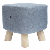 Fabric Ottoman Foot Stool Rest Pouffe Footstool Wood Storage Padded Seat