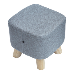 Fabric Ottoman Foot Stool Rest Pouffe Footstool Wood Storage Padded Seat