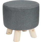 Fabric Ottoman Foot Stool Rest Pouffe Footstool Wood Storage Padded Seat