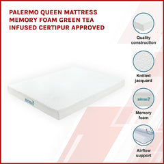 Palermo Queen Mattress Memory Foam Green Tea Infused CertiPUR Approved