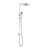 WELS 8" Rain Shower Head Set Square Dual Heads Faucet High Pressure Hand Held