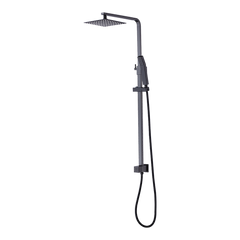 WELS 8" Rain Shower Head Set Square Dual Heads Faucet High Pressure Hand Held