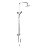 WELS 8" Rain Shower Head Set Rounded Dual Heads Faucet High Pressure Hand Held