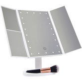 Makeup Mirror With LED Light Standing Mirror Magnifying Tri-Fold Touch