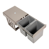 2x 15L Pull Out Trash Bin Dual Kitchen Garbage Waste Basket Cabinet Bin