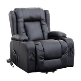 Recliner Chair Electric Massage Chair Lift Heated Leather Lounge Sofa Black.