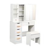 Dressing Table Makeup Table Stool Mirror Makeup Jewellery Organiser Cabinet Desk