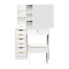 Dressing Table Makeup Table Stool Mirror Makeup Jewellery Organiser Cabinet Desk