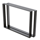 Rectangular-Shaped Table Bench Desk Legs Retro Industrial Design Fully Welded - Black