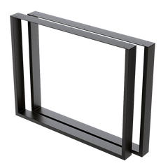 Rectangular-Shaped Table Bench Desk Legs Retro Industrial Design Fully Welded - Black