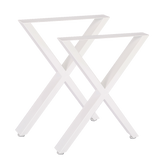 X-Shaped Table Bench Desk Legs Retro Industrial Design Fully Welded - White