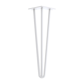 Set of 4 Industrial 3-Rod Retro Table Legs 12mm Steel Bench Desk - 41cm White