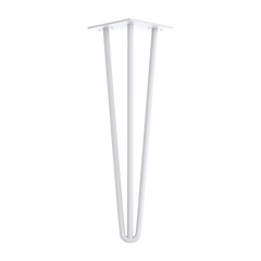 Set of 4 Industrial 3-Rod Retro Table Legs 12mm Steel Bench Desk - 41cm White