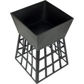 Black Fire Pit Square Log Patio Garden Heater Outdoor Table Top BBQ Camping