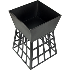 Black Fire Pit Square Log Patio Garden Heater Outdoor Table Top BBQ Camping